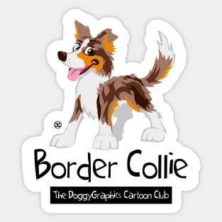 CartoonClub Border Collie - Brown Merle Tricolor Sticker